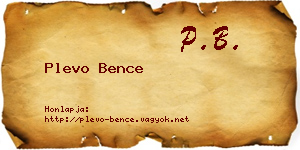 Plevo Bence névjegykártya